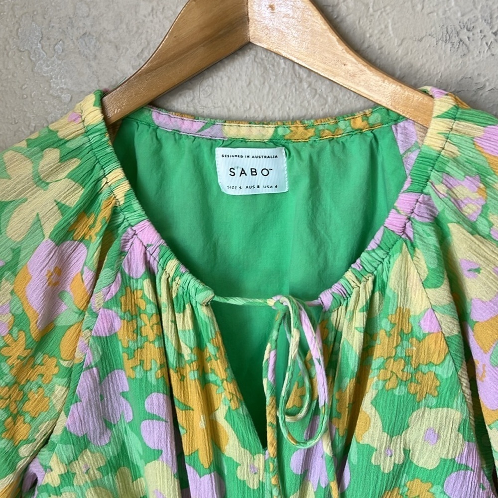 SABO Milo green floral cut out mini dress - Picture 7 of 13